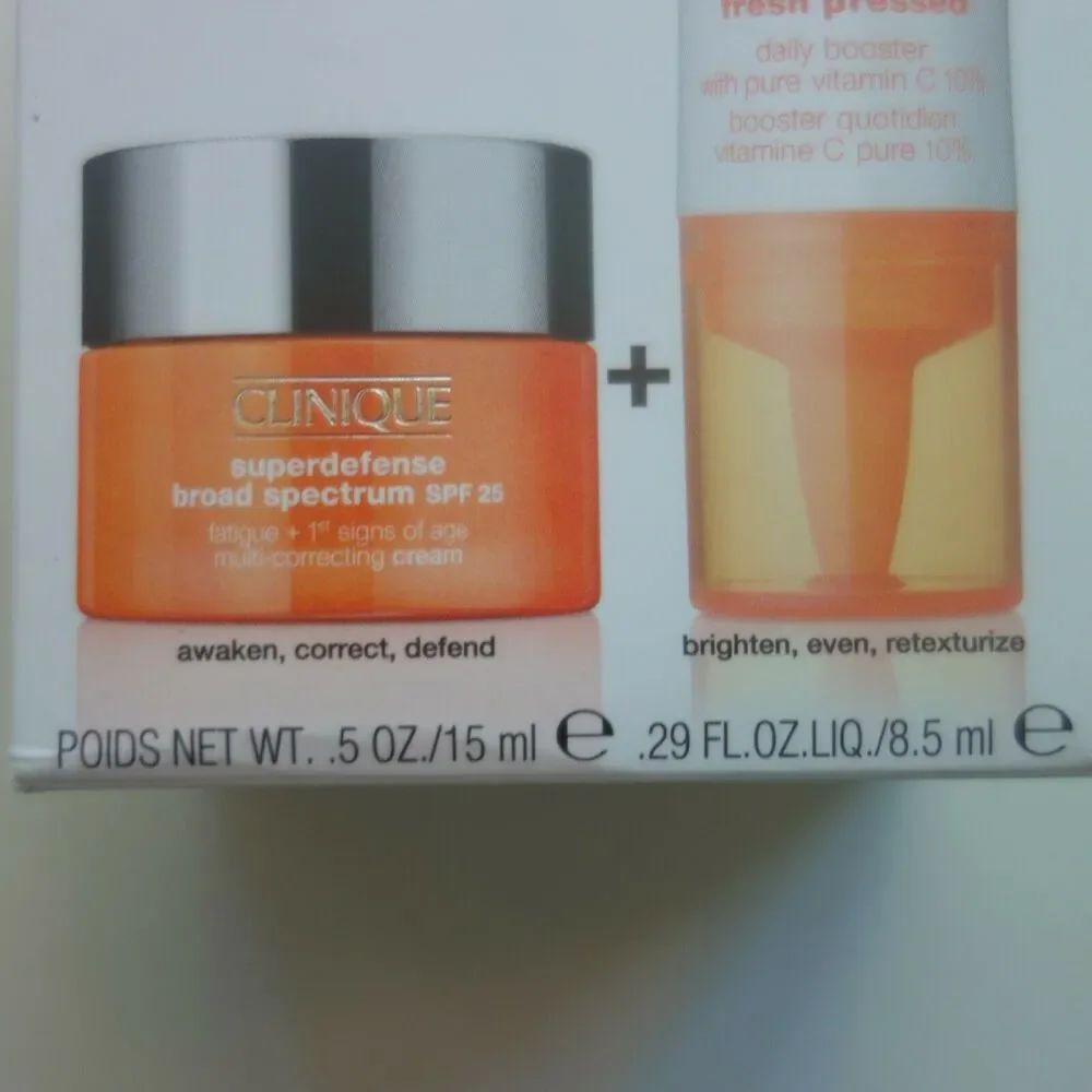 NEW CLINIQUE Fresh Pressed 7 Day Recharge System Vit. C De-Aging Combo/Oily Skin - Picture 4 of 7
